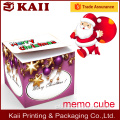 OEM Christmas different shape and design of paper block note paper cube notepad, free sample fee
